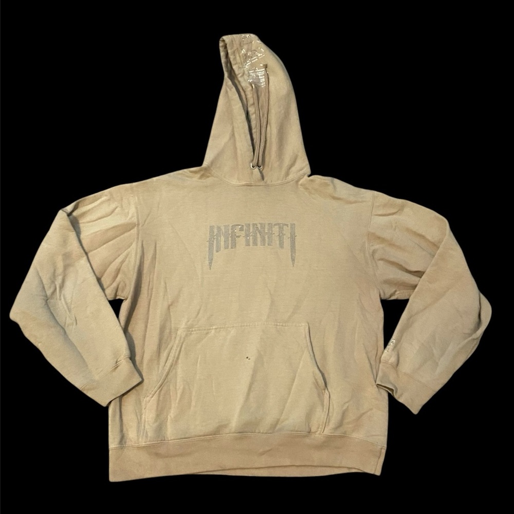 Infiniti  Outlaw- Distressed Pullover Hoodie-Men’s Size: Medium-Color: Tan